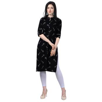 Black Lafer Cotton Kurti 1