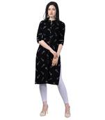 Black Lafer Cotton Kurti