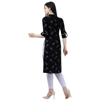Black Lafer Cotton Kurti 2