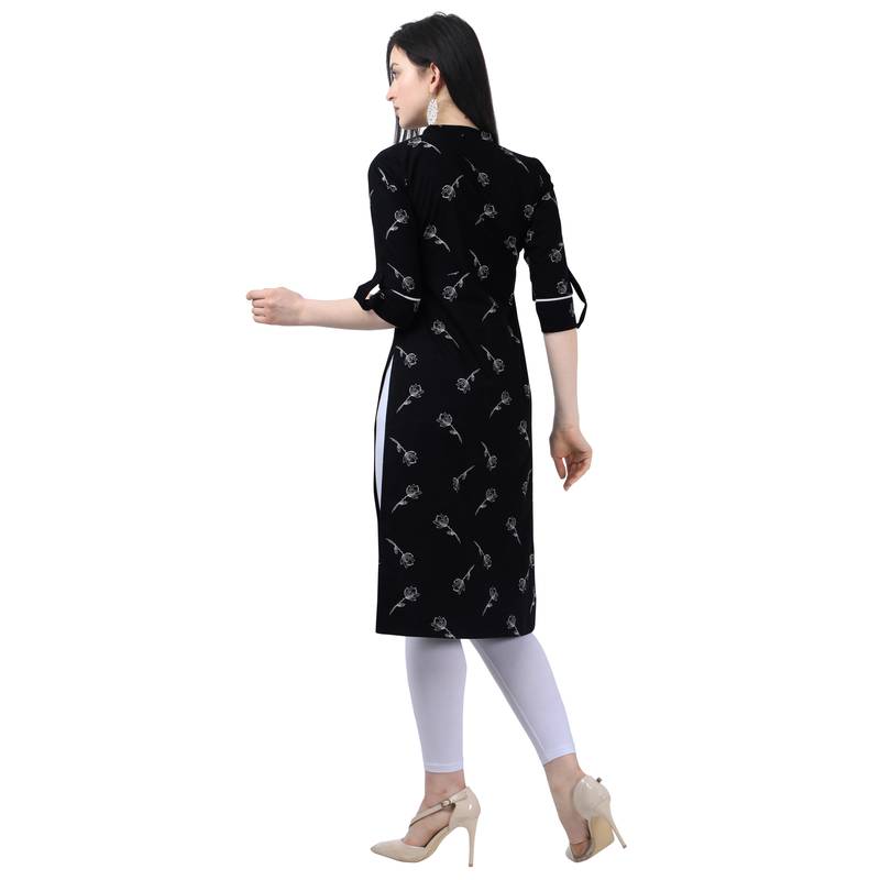 Black Lafer Cotton Kurti