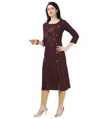 Maroon Heavy Rayon Emblished kurti