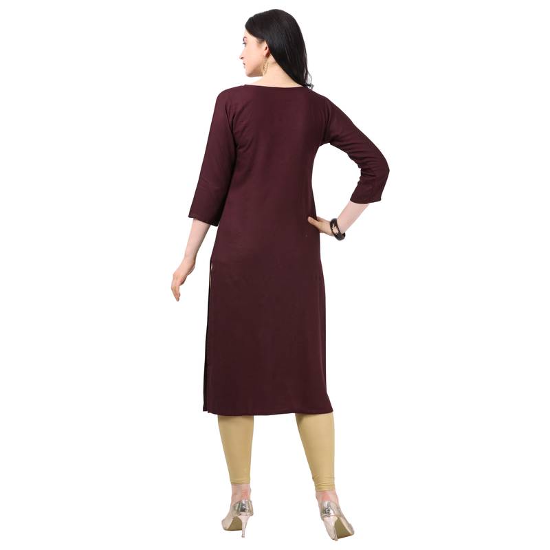Maroon Heavy Rayon Emblished kurti