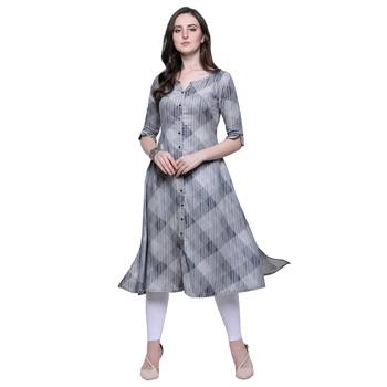 Grey Twill Rayon Kurti 1