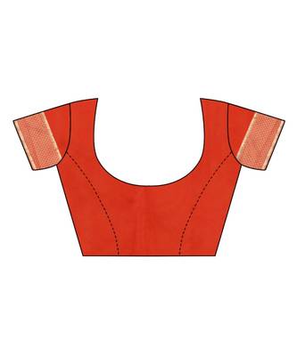 Red Woven Banarasi Saree With Blouse 3