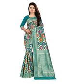 Green Woven Banarasi Saree With Blouse