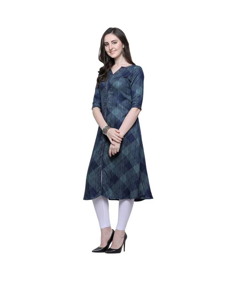 Green Twill Rayon Kurti