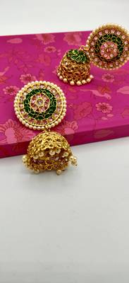 Gold Plated Designer Meenakari  Jhumka 1