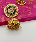 Gold Plated Designer Meenakari  Jhumka