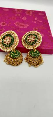 Gold Plated Designer Meenakari  Jhumka 6