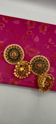 Gold Plated Designer Meenakari  Jhumka 7