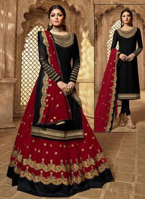 Black Embroidered Georgette Salwar 1