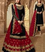 Black Embroidered Georgette Salwar