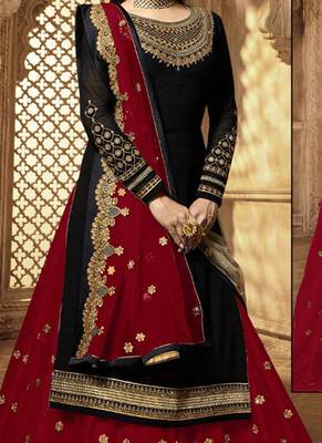 Black Embroidered Georgette Salwar 2