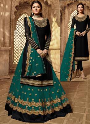 Black Embroidered Georgette Salwar 1