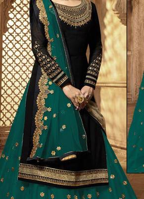 Black Embroidered Georgette Salwar 2