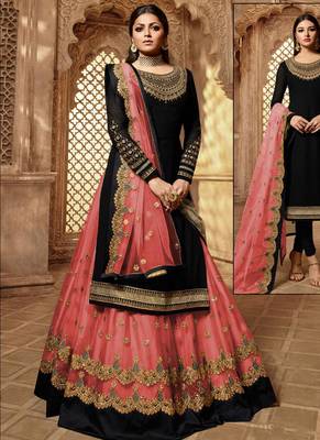 Black Embroidered Georgette Salwar 1