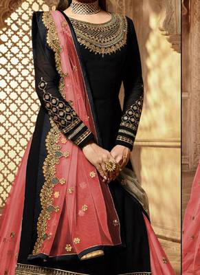 Black Embroidered Georgette Salwar 2