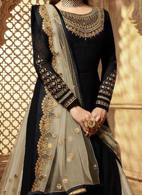 Black Embroidered Georgette Salwar 2