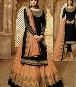 Black Embroidered Georgette Salwar