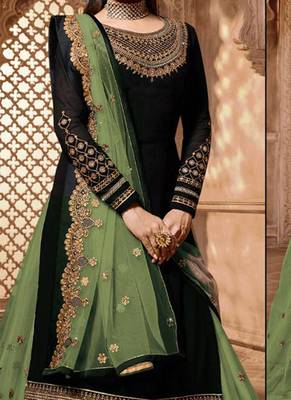 Black Embroidered Georgette Salwar 2