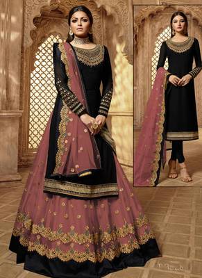 Black Embroidered Georgette Salwar 1