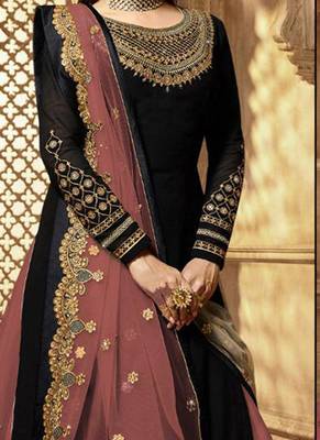Black Embroidered Georgette Salwar 2