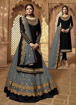Black Embroidered Georgette Salwar 1