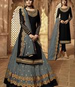 Black Embroidered Georgette Salwar