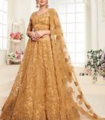 Mustard Designer Wedding Wear Embroidery Lehenga