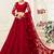 Dark Ruby Designer Wedding Wear Embroidery Lehenga