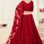 Dark Ruby Designer Wedding Wear Embroidery Lehenga
