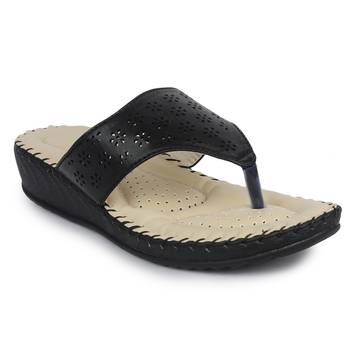 black solid casual synthetic flats 1