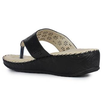black solid casual synthetic flats 2