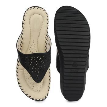 black solid casual synthetic flats 3