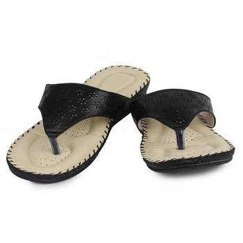 black solid casual synthetic flats 4