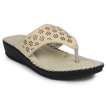 cream solid casual synthetic flats 1
