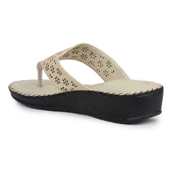 cream solid casual synthetic flats 2
