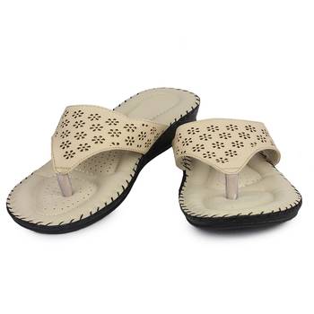 cream solid casual synthetic flats 3