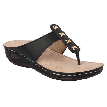 black solid casual synthetic flats 1