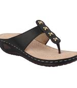 black solid casual synthetic flats