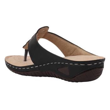 black solid casual synthetic flats 2