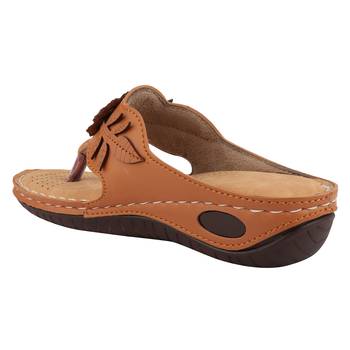 brown solid casual synthetic flats 2
