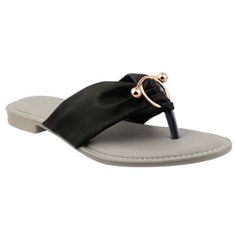 black solid casual synthetic flats 1