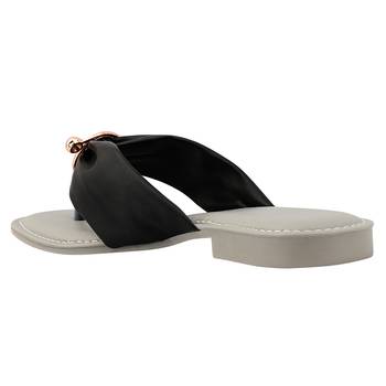 black solid casual synthetic flats 2