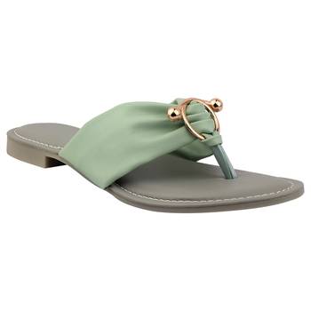teal solid casual synthetic flats 1