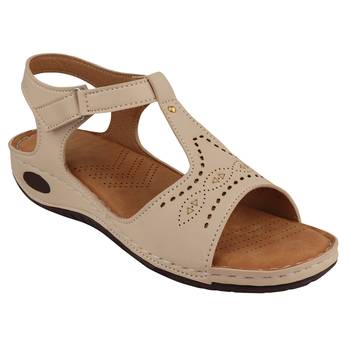 cream solid casual synthetic flats 1