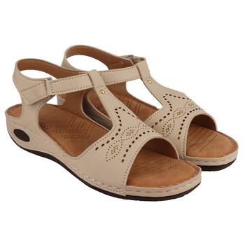 cream solid casual synthetic flats 4