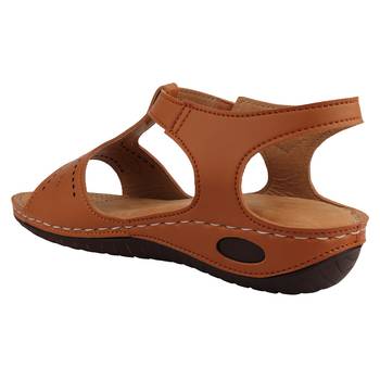 brown solid casual synthetic flats 2