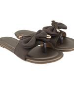 grey solid casual synthetic flats