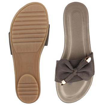 grey solid casual synthetic flats 3